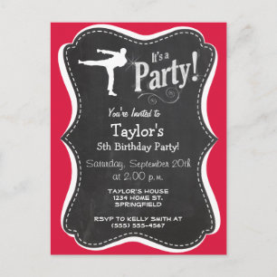 Cartão Postal De Convite Artes Marciais Vermelhas Crimson