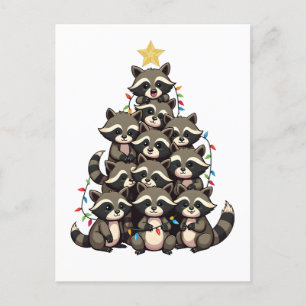 Cartão Postal De Convite Árvore de Natal do Pinguim Feliz Natal Xmas 