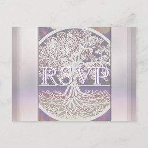 Cartão Postal De Convite Árvore de RSVP   de vida