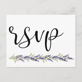 Cartão Postal De Convite Árvore Elegante Wisteria Casamento Mínimo Rsvp