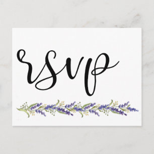 Cartão Postal De Convite Árvore Elegante Wisteria Casamento Mínimo Rsvp