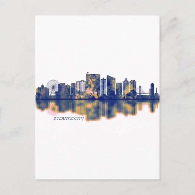 Cartão Postal De Convite Atlantic City Skyline (Frente)