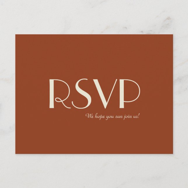 Cartão Postal De Convite Autumn Boho Deco | Rust Wedding RSVP (Frente)