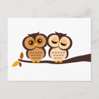 Autumn Themed Owls Wedding RSVP
