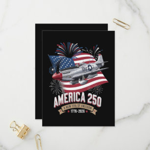 Cartão Postal De Convite Avião do 250º Aniversário da América