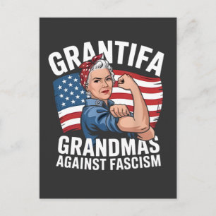 Cartão Postal De Convite Avó Grantifa Contra o Fascismo Sem Rei EUA