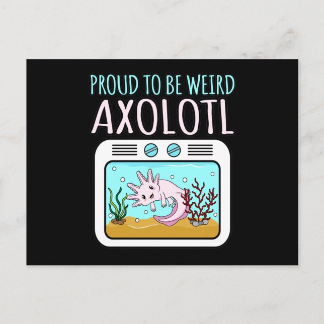 Cartão Postal De Convite Axolotl Kawaii Animal Axolotls Pet Próprio (Frente)