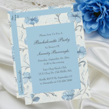 Bachelorette de Jardim Azul Floral Elegante