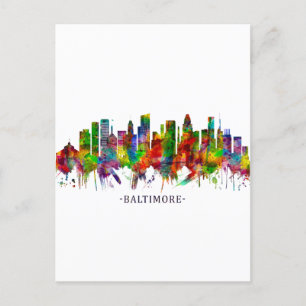 Cartão Postal De Convite Baltimore Maryland Skyline