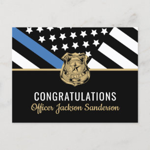 Cartão Postal De Convite Bandeira da Lei da Linha Azul de Aposentadoria da 