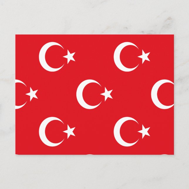 Cartão Postal De Convite Bandeira da Turquia (Frente)