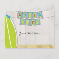 Banner e Prancha Surfs Up Branco Festa de Praia em