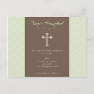 Cartão Postal De Convite BAPTISMO CONVITE: oh tão lindo 3