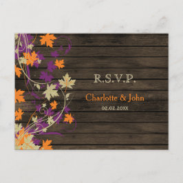 Cartão Postal De Convite Barnwood Russo queda de ameixa deixa casamento RSV