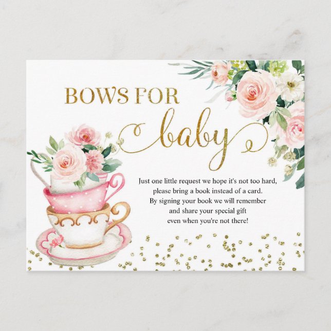 Cartão Postal De Convite Bebê está preparando livros de festas de chá para  (Frente)