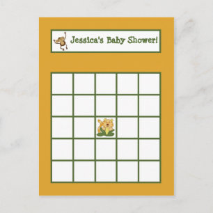 Cartão Postal De Convite Bebês Selvagens com Cartão de Bingo Escrevável