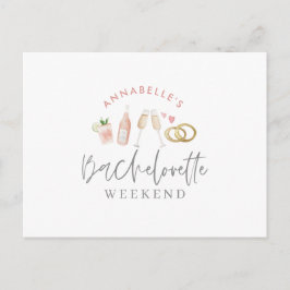 Cartão Postal De Convite bebidas pintadas com aquelorette semana sim