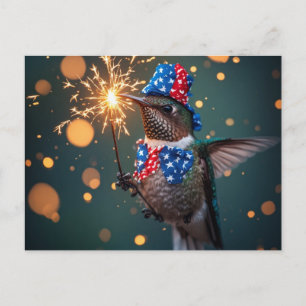 Cartão Postal De Convite Beija-flor Celebrando o Dia da Independência dos E