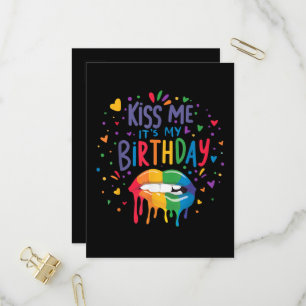 Cartão Postal De Convite Beije-me, é meu aniversário