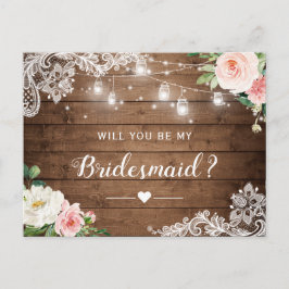 Cartão Postal De Convite Bela Floral Russa Seja Minha Proposta De Bridesmai