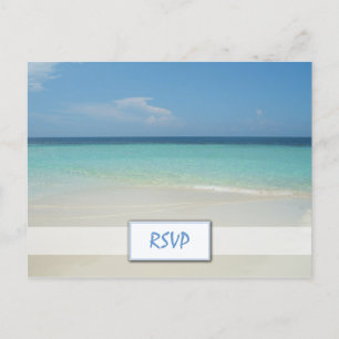 Cartão Postal De Convite Belo Casamento de Praia Tropical RSVP