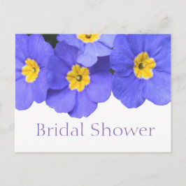 Cartão Postal De Convite Belo chá de panela de flores de jardim azul