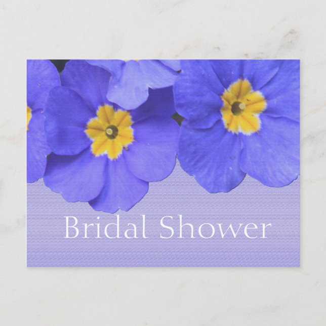 Cartão Postal De Convite Belo chá de panela de flores de jardim azul (Frente)