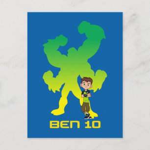 Cartão Postal De Convite Ben 10 e Quatro Braços Sombra