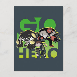 Cartão Postal De Convite Ben Tennyson, Cannonbolt e Quatro Braços - Ir Heró