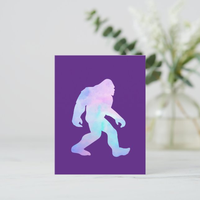 Cartão Postal De Convite Bigfoot de Aquarela (Em pé/Frente)