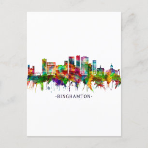 Cartão Postal De Convite Binghamton New York Skyline