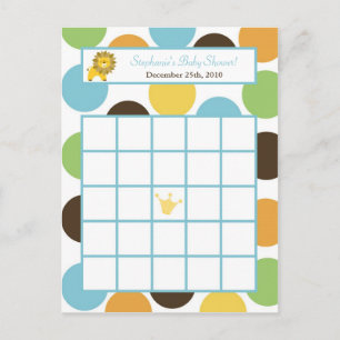 Cartão Postal De Convite Bingo Card Selgle King Lion Safari Zoo