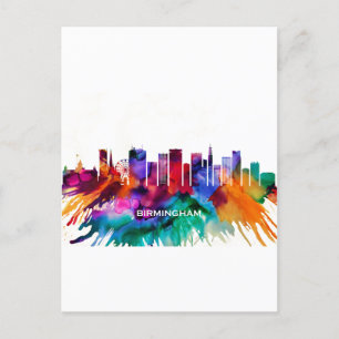 Cartão Postal De Convite Birmingham Skyline