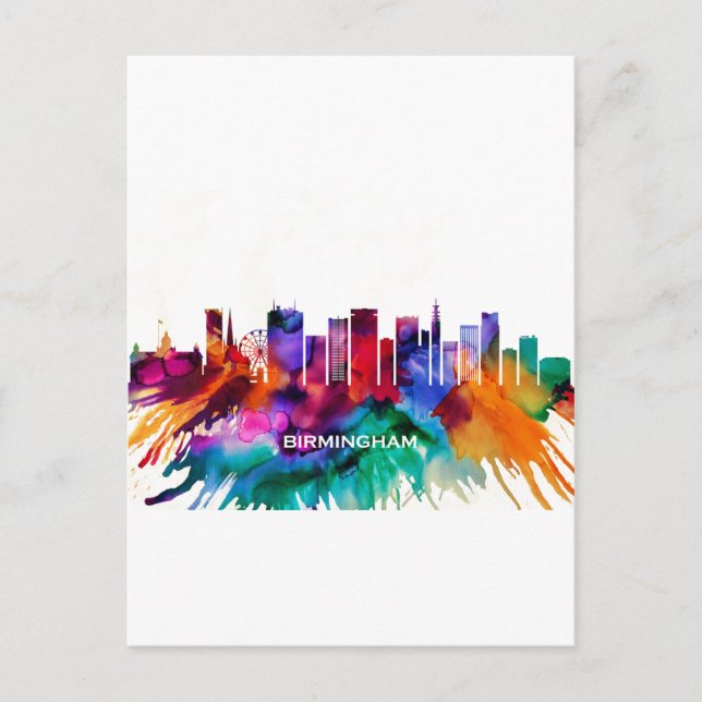 Cartão Postal De Convite Birmingham Skyline (Frente)