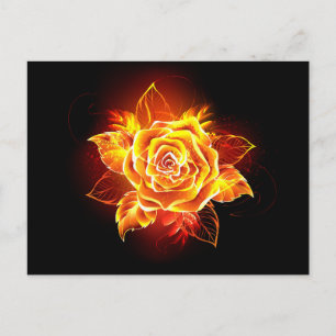 Cartão Postal De Convite Blooming Fire Rosa
