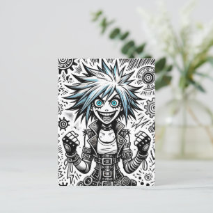 Cartão Postal De Convite blu_eye original de arte animada animada
