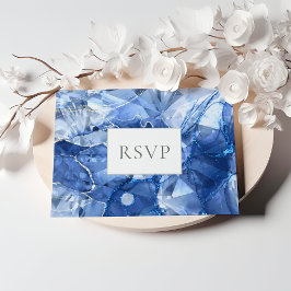 Cartão Postal De Convite Blue Sapphire Gemstone Weding RSVP