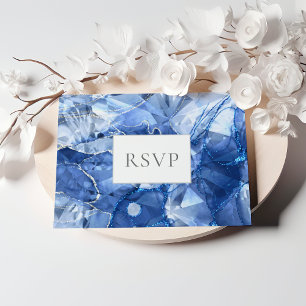 Cartão Postal De Convite Blue Sapphire Gemstone Weding RSVP