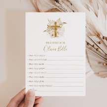 Boho Baptism Prayer Card Prayers para Bebê