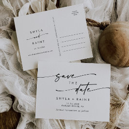 Cartão Postal De Convite Boho Chic Black and White Weding the Date (Boho Ch