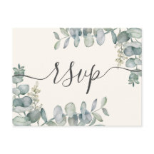 Boho Eucalipto Sage Verde & Bege RSVP 