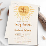 Cartão Postal De Convite Boho Sunshine Chá de fraldas<br><div class="desc">Este cartão-postal de convite para chás de fraldas de vassoura é decorado com uma aquarela e diz Hello Sunshine! sobre um fundo de creme macio. Perfeito para um chá de fraldas neutro em termos de gênero. Facilmente personalizável. Use a Ferramenta Design para alterar o tamanho, o estilo ou a cor...</div>