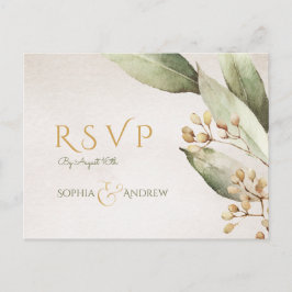 Cartão Postal De Convite Boias-verdes, vintage, casamento rústico RSVP