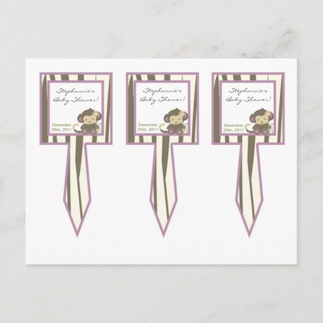 Cartão Postal De Convite Bolo de 3 Taças escolhe Jacana Rapariga Selva Zoo  (Frente)