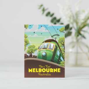 Cartão Postal De Convite Bonde de Melbourne Austrália