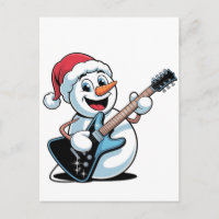 Boneco de Neve Tocando Guitarra Elétrica Natal San