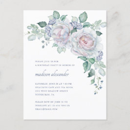 Cartão Postal De Convite Bonito Vintage, Festa de aniversário Floral