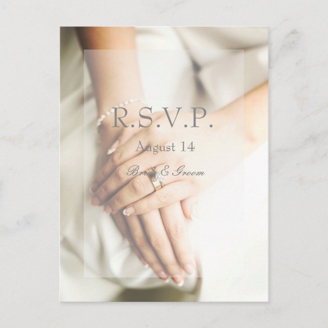 Cartão Postal De Convite Bride Diamond Ring Wedding RSVP (Frente)