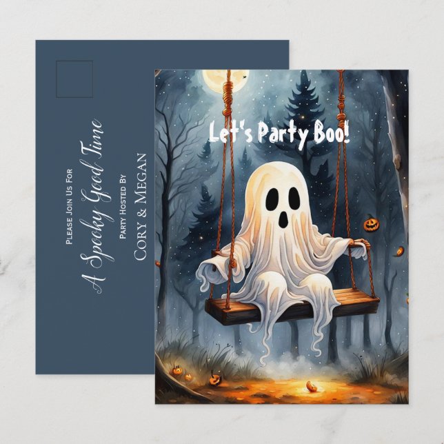 Cartão Postal De Convite Brincadeira de Fantasma (Frente/Verso)