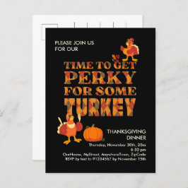 Cartão Postal De Convite Brincadeira para o Janto de Ação de Graças da TURQ